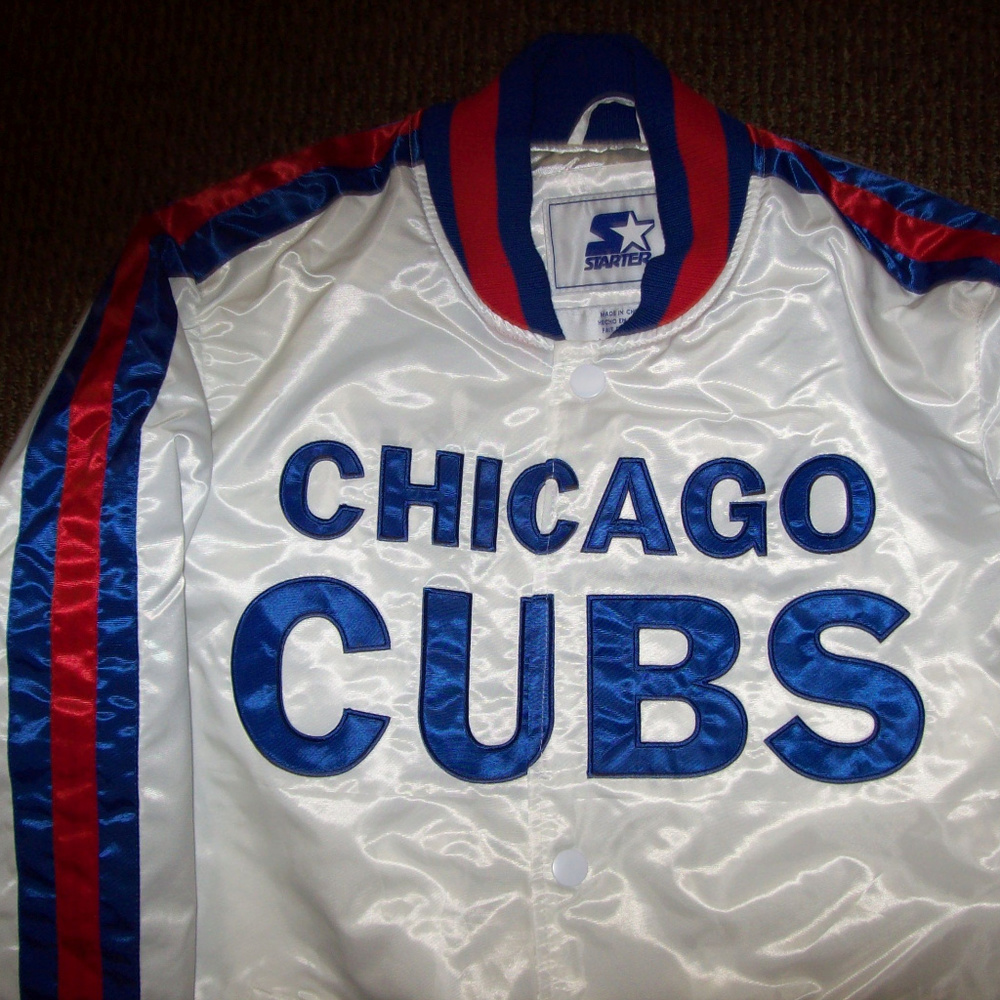 CHICAGO CUBS Starter Snap Down WHITE Jacket
